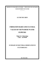 Formation bases and cultural values of vietnamese water puppetry