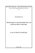 Thương hiệu của doanh nghiệp việt nam dưới góc nhìn văn hóa học