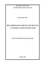 Điều chỉnh hành vi ngôn ngữ cho trẻ tự kỷ 3 – 6 tuổi dựa vào bài tập chức năng