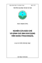 Nghiên cứu bào chế và đánh giá sinh khả dụng viên nang itraconazol