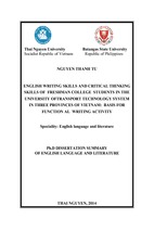 English writing skills and critical thinking skills of freshman college students in the university of transport technology system in three provinces of vietnam basic for functional writing activity (sum)