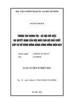 Thông tin chính trị - xã hội với việc ra quyết định của đội ngũ cán bộ chủ chốt cấp cơ sở vùng đồng bằng sông hồng hiện nay