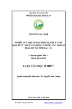 Nghiên cứu một số đặc điểm dịch tễ và xác định type vi rút gây bệnh lở mồm long móng ở trâu, bò tại tỉnh lào cai