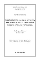 Nghiên cứu nâng cao trị số octan của xăng bằng các phụ gia không chì và ứng dụng dưới dạng thương phẩm (tt)