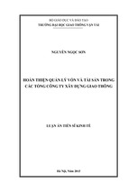 Hoàn thiện quản lý vốn và tài sản