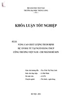 Nâng cao chất lượng thẩm định dự án đầu tư tại ngân hàng tmcp công thương việt nam - chi nhánh đồ sơn