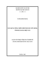 Xây dựng nông thôn mới ở huyện yên minh, tỉnh hà giang hiện nay