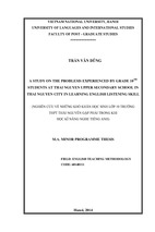 A study on the problems experienced by grade 10th students at thái nguyên upper secondary school in thái nguyên city in learning english listening skill