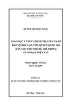 Giáo dục ý thức chính trị với vấn đề bảo vệ độc lập chủ quyền quốc gia dân tộc cho thế hệ trẻ trong giai đoạn hiện nay