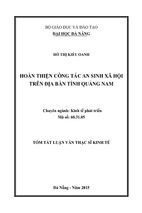 Hoàn thiện công tác an sinh xã hội trên địa bàn tỉnh quảng nam