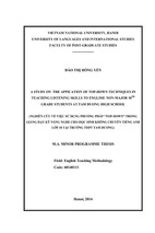Nghiên cứu về việc sử dụng phương pháp top-down trong giảng dạy kỹ năng nghe cho học sinh không chuyên tiếng anh lớp 10 tại trường thpt tam dương