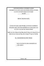 Nghiên cứu việc sử dụng các hoạt động nhóm để nâng cao kỹ năng nói cho các thành viên của câu lạc bộ tiếng anh ở trường pt vùng cao việt bắc