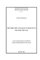 Thực hiện chức năng quản lý kinh tế của nhà nước việt nam