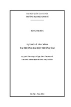 Tự chủ về tài chính tại trường đại học thương mại