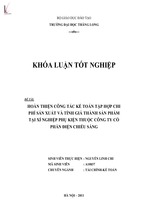 Hòan thiện công tác kế tóan tập hợp chi phí sản xuất và tính giá thành sản phẩm tại xí nghiệp phụ kiện thuộc công ty cổ phần điện chiếu sáng