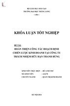 Khóa luận tốt nghiệp hoàn thiện công tác hoạch định chiến lược kinh doanh tại công ty trách nhiệm hữu hạn thanh hùng.pdf