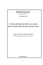 Văn hóa kinh doanh trong các lễ hội truyền thống trên địa bàn tỉnh bắc ninh