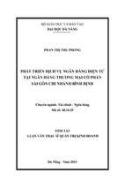 Phát triển dịch vụ ngân hàng điện tử tại ngân hàng thương mại cổ phần sài gòn chi nhánh bình định