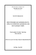 Phân tích hiệu quả kinh doanh của công ty cổ phần du lịch hoàng anh đất xanh quy nhơn