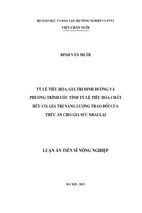 Tỷ lệ tiêu hóa, giá trị dinh dưỡng và phương trình ước tính tỷ lệ tiêu hóa chất hữu cơ, giá trị năng lượng trao đổi của thức ăn cho gia súc nhai lại