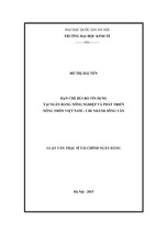 Hạn chế rủi ro tín dụng tại ngân hàng nông nghiệp và phát triển nông thôn việt nam - chi nhánh sông vân