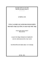 Nâng cao hiệu quả kinh doanh bảo hiểm phi nhân thọ tại công ty bảo việt phú thọ