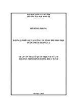 Đãi ngộ nhân sự tại công ty tnhh thương mại dược phẩm trang ly