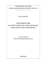 Trách nhiệm xã hội của công ty phân đạm và hóa chất hà bắc trong lĩnh vực bảo vệ môi trường