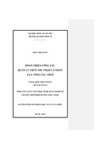 Hoàn thiện công tác quản lý thuế thu nhập cá nhân của tổng cục thuế