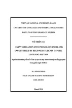 An investigation into phonology problems encounter by beginner students in toeic listening section