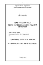 Định tuyến an toàn trong cấu trúc bảng băm phân tán chord kép