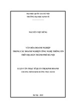Văn hóa doanh nghiệp trong các doanh nghiệp công nghệ thông tin trên địa bàn thành phố hà nội