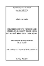 Phát triển chương trình du lịch sinh thái tại công ty tnhh lữ hành khoa trần, hội an.