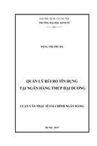 Quản lý rủi ro tín dụng tại ngân hàng thương mại cổ phần đại dương