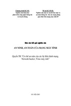 Nghiên cứu một số vấn đề bảo mật và an toàn thông tin cho các mạng dùng giao thức liên mạng máy tính ip  an ninh, an toàn của mạng máy tính - quyển 5b cơ chế an toàn của các hệ điều hành mạng,