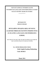 Phát triển kỹ năng nói của học viên nhỏ tuổi thông qua quan điểm tri nhận tại trường ngoại ngữ tin học đại tây dương