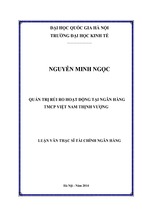 Quản trị rủi ro hoat động tại ngân hàng tmcp việt nam thịnh vượng  luận văn ths. kinh doanh