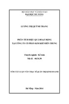 Phân tích hiệu quả hoạt động tại công ty cổ phần kim khí miền trung
