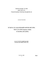 Sử dụng các loại sinh khối artemia để ương cá  thát lát còm (notopterus chitala)  từ hương lên giống  