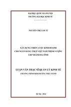 Xây dựng chiến lược kinh doanh cho ngân hàng tmcp việt nam thịnh vượng chi nhánh hà tĩnh