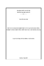 Cho vay các doanh nghiệp nhỏ và vừa tại ngân hàng nông nghiệp và phát triển nông thôn việt nam - chi nhánh láng hạ  luận văn ths. kinh doanh