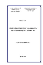 Nghiên cứu các hợp chất ngoại bào của một số vi sinh vật đáy biển bắc bộ