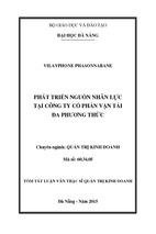 Phát triển nguồn nhân lực tại công ty cổ phần vận tải đa phương thức