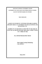 Nghiên cứu về thái độ của sinh viên về việc học kỹ năng nói tại trường đại học khoa học xã hội và nhân văn