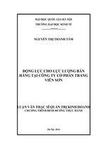 Động lực cho lực lượng bán hàng tại công ty cổ phần trang viên sơn