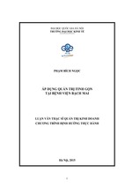 Áp dụng quản trị tinh gọn tạ bệnh viện bạch mai