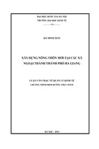 Xây dựng nông thôn mới tại các xã ngoại thành thành phố hà giang