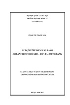 Áp dụng thẻ điểm cân bằng balanced score card tại vietinbank