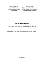 Nghiên cứu một số vấn đề bảo mật và an toàn thông tin cho các mạng dùng giao thức liên mạng máy tính ip  phần mềm bảo mật mạng dùng giao thức ip - quyển 4b phần mềm bảo mật mạng môi trường sol