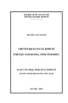 Chuyển dịch cơ cấu kinh tế ở huyện tam dương, tỉnh vĩnh phúc  luận văn ths. kinh doanh và quản lý